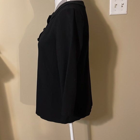 Black Talbots Knit Top w/ black Jeweled Buttons Size Medium - Picture 4 of 6